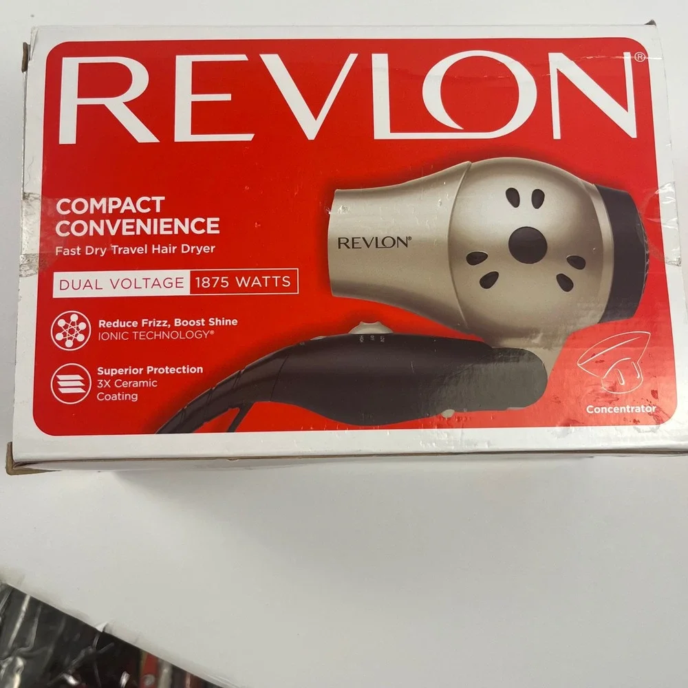 Revlon Compact Convenience Travel Hair Dryer 1875W Dual Voltage Gold RVDR5005 - Picture 2 of 9